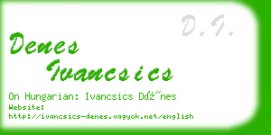 denes ivancsics business card